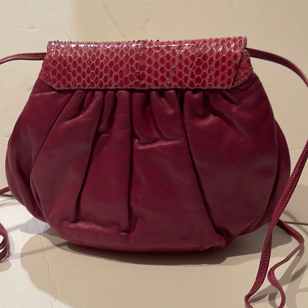 Morris Moskowitz Snakeskin and Leather Purse - Picture 2 of 3